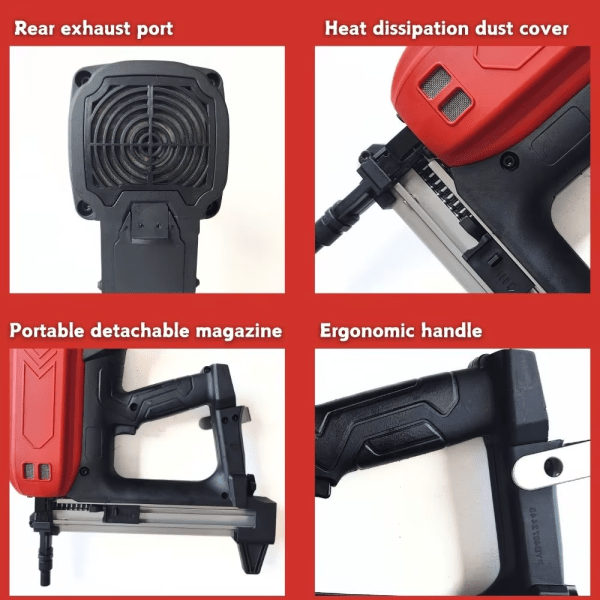 Electric Nail Gun Air Stapler Pneumatic Tools for Frame and Trunking Gas Powered