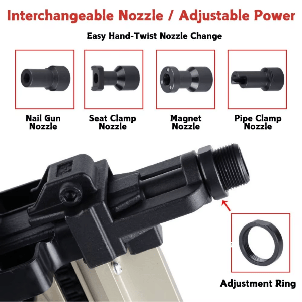 Electric Nail Gun Air Stapler Pneumatic Tools for Frame and Trunking Gas Powered