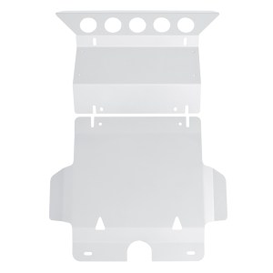 3mm Silver Powder Coated Bash Plate Sump Guard for Toyota Hilux 2005-2015 (2pc Set)