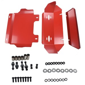 3 Pcs Bash Plate Set Sump Guard for Toyota Hilux N80 SR SR5 2015-2021 Revo (Red) – Premium Engine Protection
