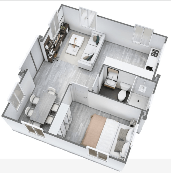 Spacious 1-Bedroom Cabin with Expandable Design