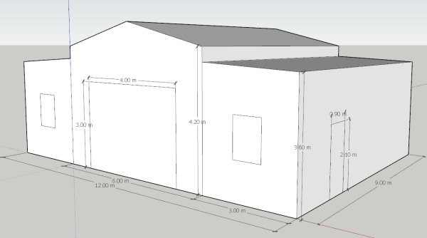 Sturdy Steel Frame American Barn with Colorsteel Roof 12m × 9m× 3.6m