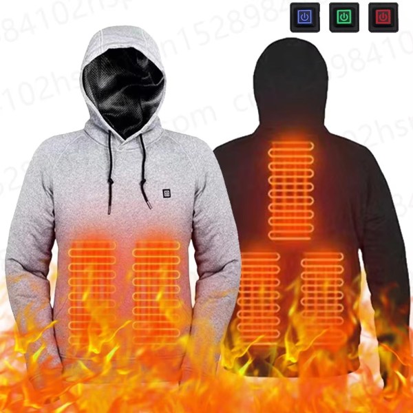Men USB Heating Hoodie- Black