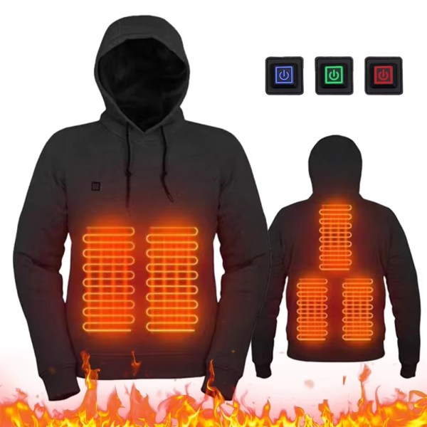Men USB Heating Hoodie- Black