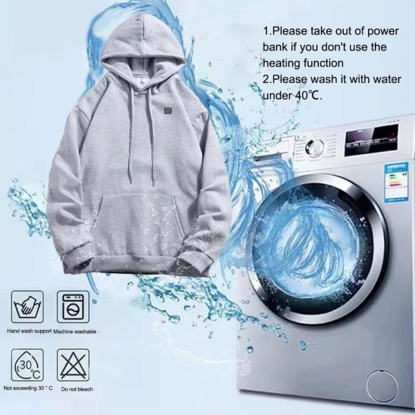 Men USB Heating Hoodie- Black