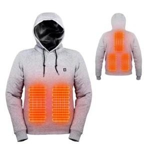 Men USB Heating Hoodie- Grey